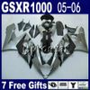 Motorcycle Fairing kit for 2005 2006 SUZUKI GSXR 1000 K5 GSX-R1000 glossy flat black with red flame fairings set GSXR1000 05 06