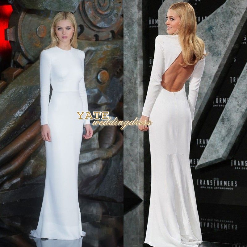 elegant white long sleeve dress