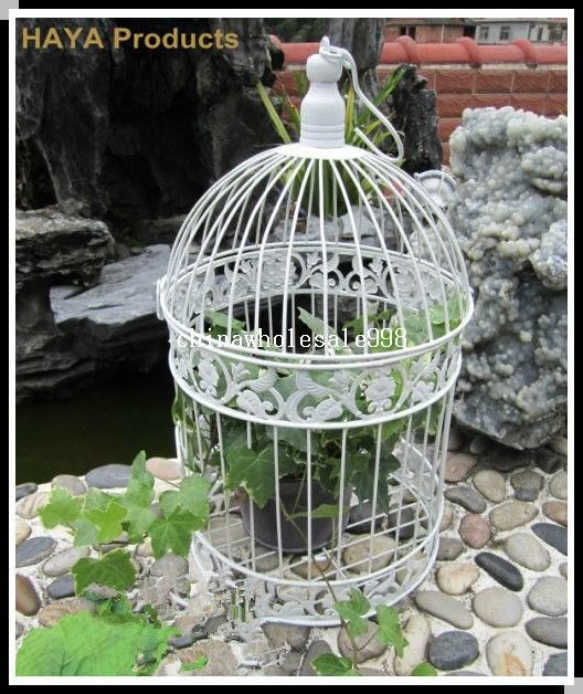 Jaula de pájaros decorativa blanca clásica para la boda de metal enjaulado Decoración de hierro Birdcage