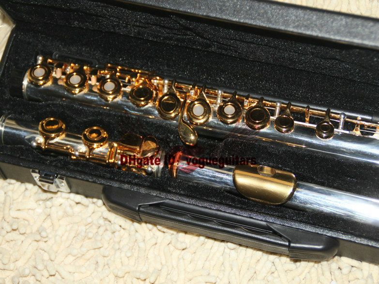 Novo Chave de Ouro do Corpo de Prata Avançado de Chegada com Flauta Aberta com Caso Hard