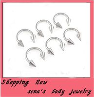 Nose ring 100pcs/lot mix 6/8./10/12/14mm stainless steel body jewelry cone horseshoe Ring