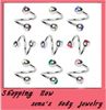 Surgical Steel Spiral Twister Rings Lip Ring Ear Ring Labret Promotion Body Piercing Jewelry 100pcs