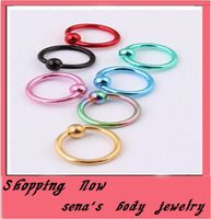 Body Piercing Jewelry Acero calibre 14 Titanio cautivo anillo cautivo BCR colores mezclados