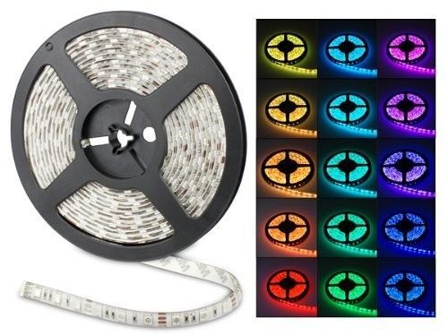 compre 100m 20 rollos led luz de tira rgb 5050 smd 300led impermeable ip65 100 metros led color de cinta cadena de navidad de halloween a traves de
