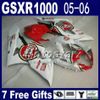 هدية طقم لدراجة نارية 2005 2006 سوزوكي GSXR 1000 K5 GSX-R1000 جودة عالية لامعة أسود fairings مجموعات GSXR1000 05 06 7 هدية ND94