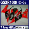 Gratis Custom Fairing Kit voor Suzuki GSXR 1000 K5 GSX-R1000 Glanzende Vlakke Zwart Groene Farsets Kits 2005 2006 GSXR1000 05 06