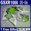 SUZUKI GSXR 1000 K5 용 OEM 페어링 키트 GSX-R1000 광택 검은 색 보라색 페어링 세트 2005 2006 오토바이 GSXR1000 05 06 7 선물 XD63