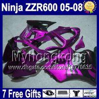 Wholesale Fairing gifts For purple KAWASAKI ZZR600 ZZR Y336 ZX636 ZZR black flames New
