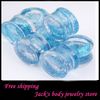 Ear plug piercing F59 60pcs mix 616mm body jewelry double flared ear gauge glitter liquid flesh tunnel piercing6231465