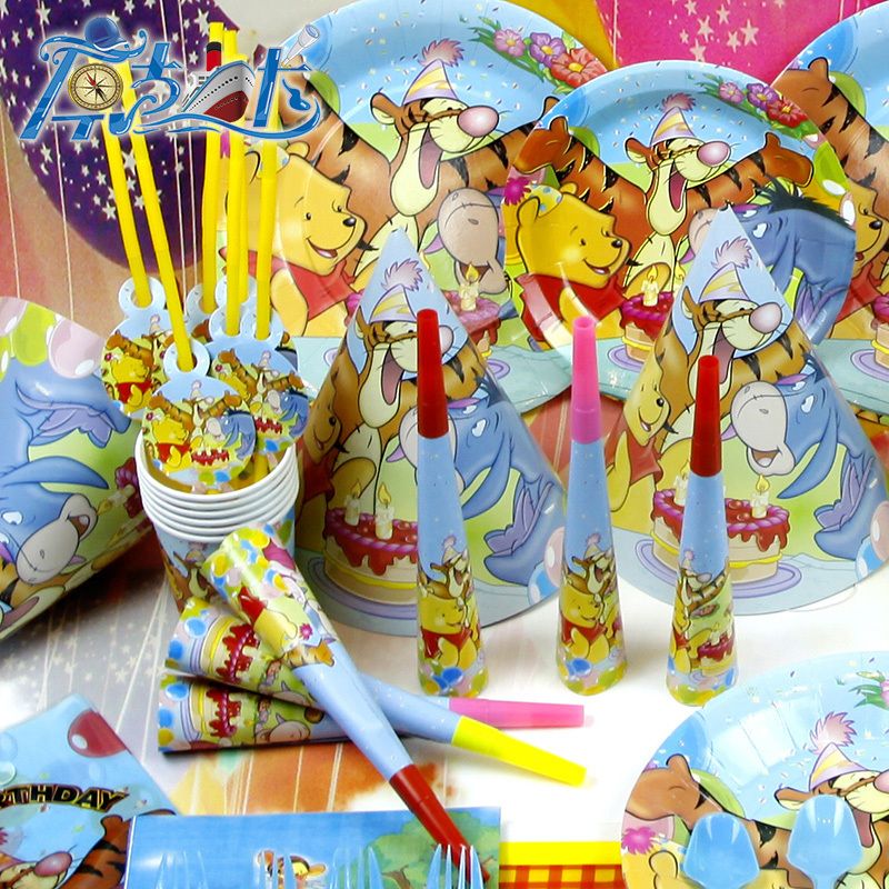 2021 Winnie Pooh Kids Birthday Decoration Supplies Baby Birthday Party