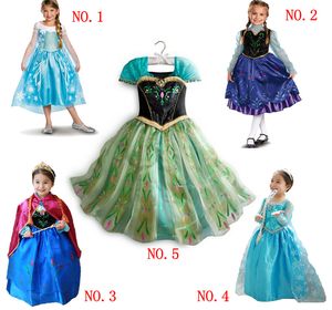In-stok hızlı gemi Froze'n Elsa Anna prenses elbise karakter kostüm çocuklar Cosplay elbiseler Noel Doğum Günü Partisi kıyafeti sahne