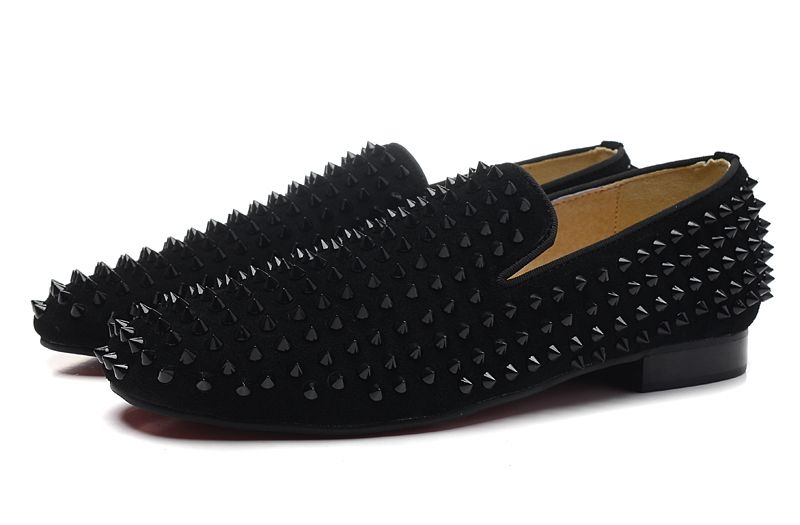 black designer loafers