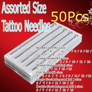 50x vorgefertigte sterilisierte Tattoo Kanonennadeln Verschiedene Tattoo Kits Angebot für Anfänger Künstler Pro
