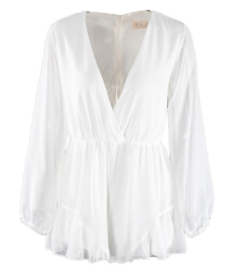 white chiffon playsuit