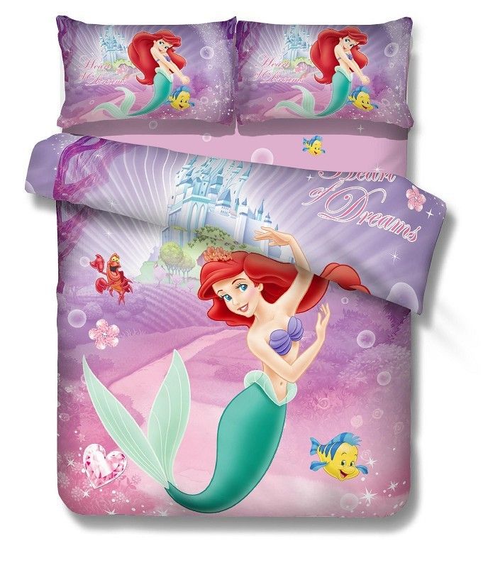 The Little Mermaid Kids Girls Cartoon Bedding Comforter Set