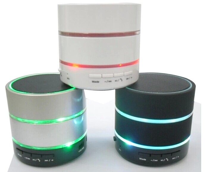 Wholesale - SF Free DHL New Style 3 LED Light Ring S09 Wireless Mini Speaker Speakers Bluetooth HiFi beatbox with MIC