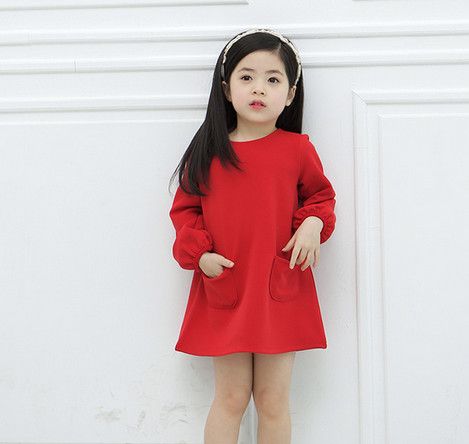 plain red dress for girl