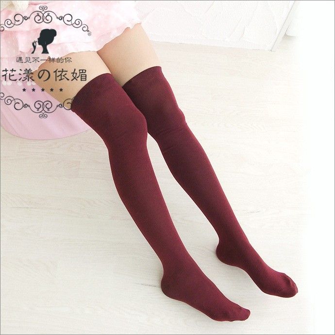 Over The Knee Socks Thigh High Sock Cosplay Maid Costume Lolita Stocking Velvet Students Socks