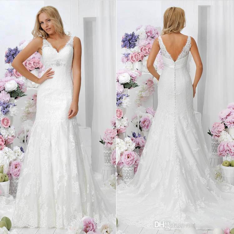 

Elegant Vintage Bridal Dress V Neck Cheap Backless Formal Sheer 2014 Crystals Wedding Gowns Sexy Ball Dresses Covered Botton With Lace Long, White