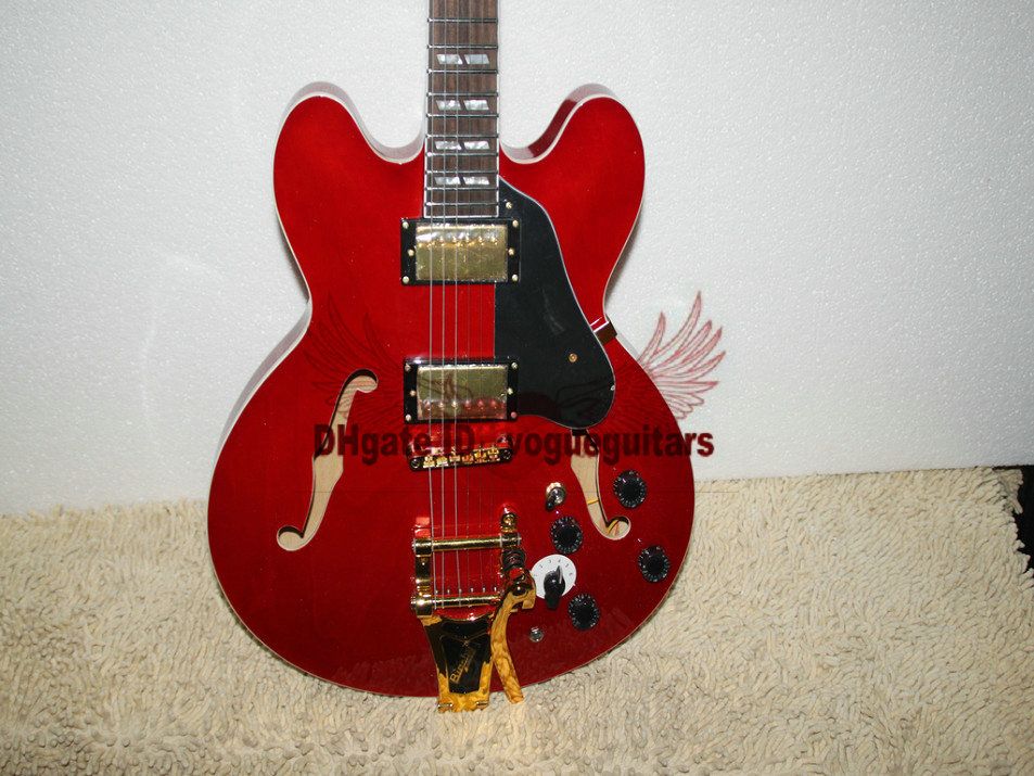 Nieuwe Red Classic Electric Guitar 335 Jazz Guitar OEM Chinese gitaar Hoge kwaliteit beste