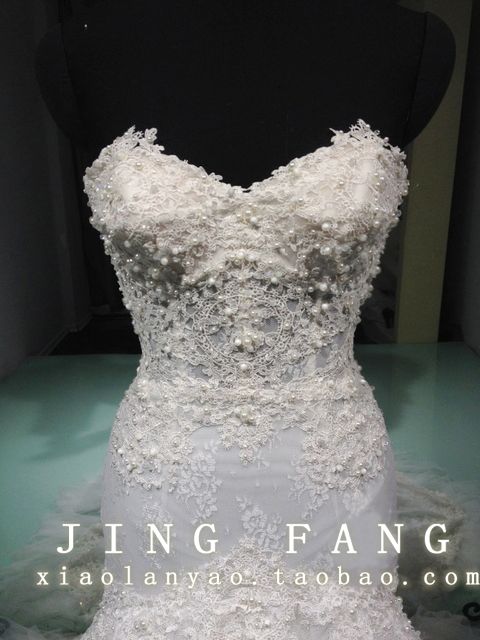 2014 New Design Sweetheart Sleeveless Long Sexy Wedding Dress Lace ...