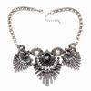 Mode halsband hänger sig underbara vintage silverkedjor kristall blomma halsband choker chunky uttalande smycken
