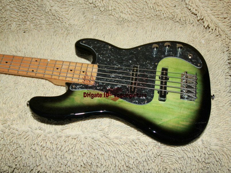Green Bass Guitar 5 Strings Beauty Electric Bass Promotion HOT Bass