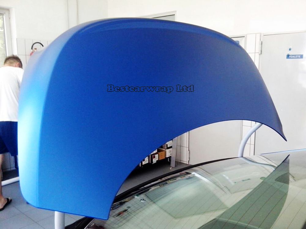 Enveloppe en vinyle en vinyle bleu mate de haute qualité avec canal d'air enveloppe de voiture complète Blue Blue Matt Film Vehicle Wraps Livraison gratuite