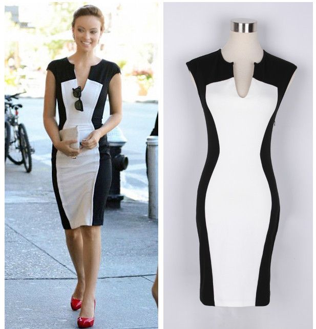 women black and white dress