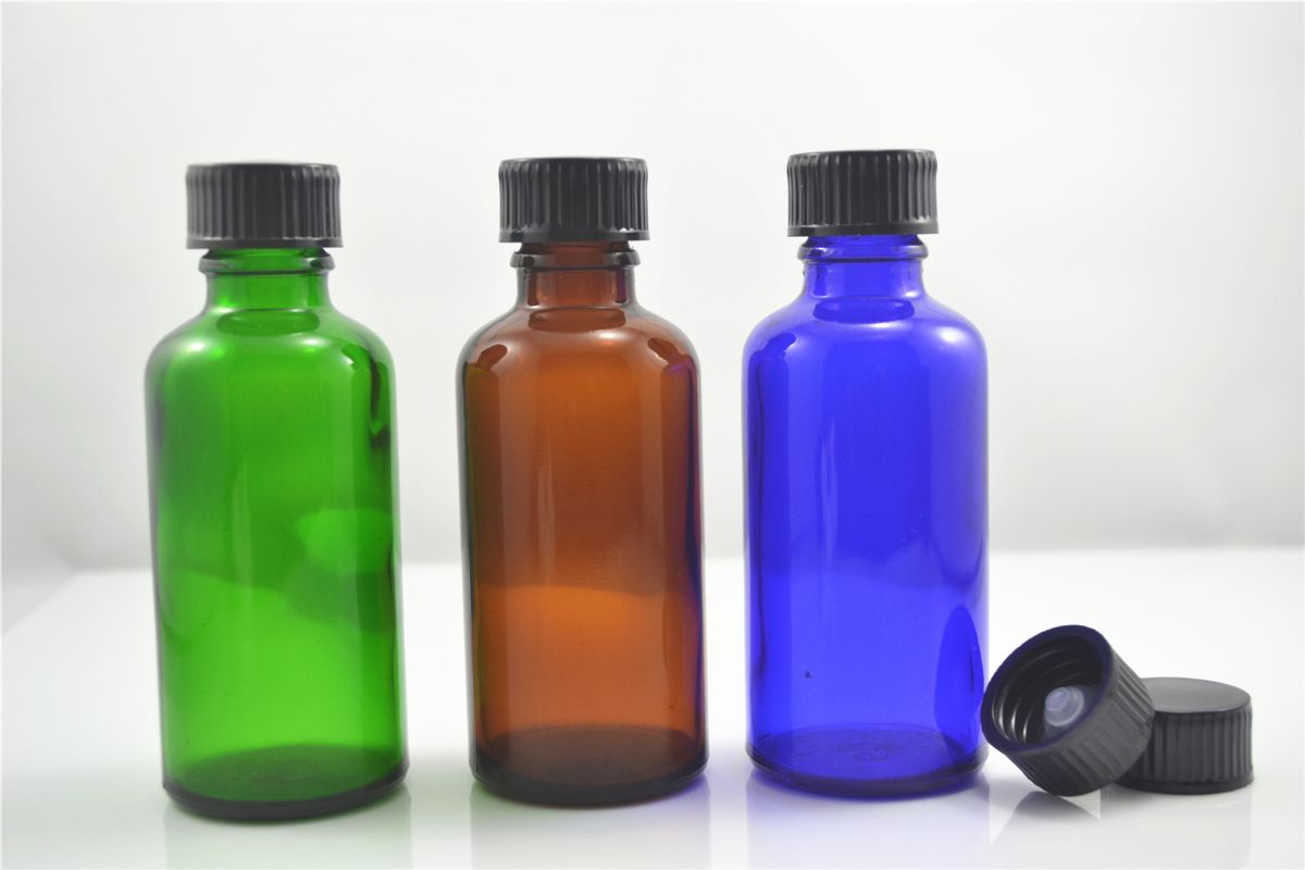 2018 50ml Green/Blue/Amber Glass Bottles/Vails With Acid & Alkali