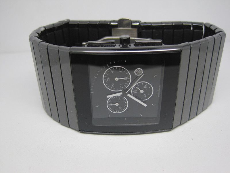 男性の時計セラミッククォーツストップウォッチメンクロノグラ腕時計RA09282Y