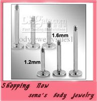 L21,wholesales 300pcs/lot mix 6 8 10mm body jewelry lip piercing labret bar
