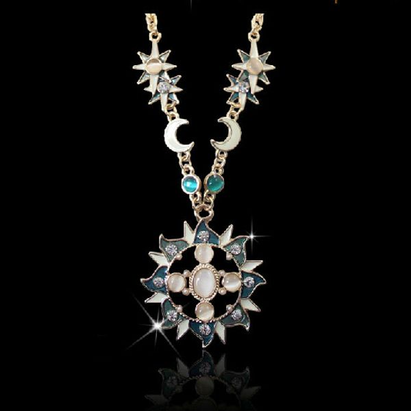 

Opal Cat Eye Rhinestone Луны ВС ожерелье Набор ювелирных изделий Европа Стиль Позолоченные