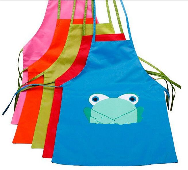 Fashion Cute Children Waterproof Apron Cartoon Frog Printed Painting Cooking2136855