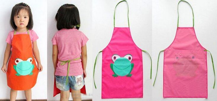 Модный милый детский водонепроницаемый фартук с рисунком лягушки и рисунком для приготовления пищи5480397
