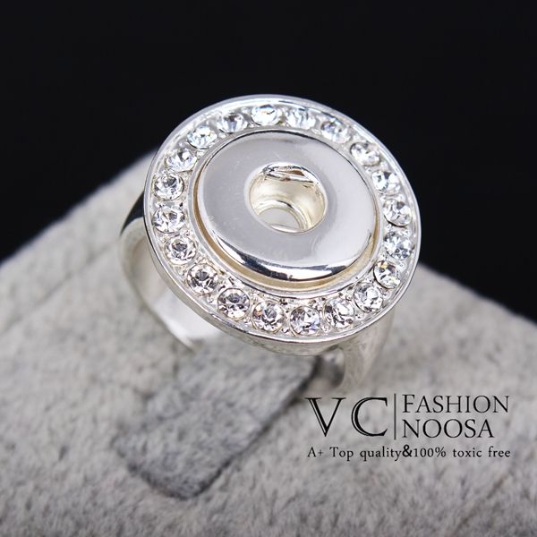 

Vocheng Small NOOSA 12mm Small Chunk Snap Button Fashion Ring DIY Noosa Jewelry Inlay Multiple Clear Crystal (VH-002)