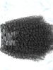 Clip de trame de cheveux bouclés crépus humains brésiliens vierges remy afro en noir naturel 1b # extensions de couleur brun foncé