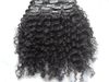 new arrival malaysia virgin afro kinky curly hair weft clip in kinky curly jet black 1 color human extensions