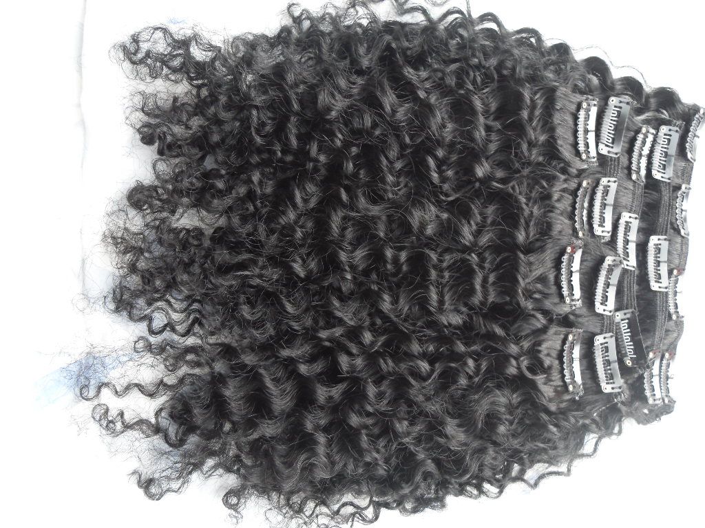 Brazylijska ludzka dziewica Remy afro perwerly kręcone włosy klip z wątkiem w naturalny czarny 1b ciemnobrązowy kolor kolorów9270237