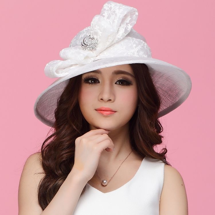 womens white hats for church