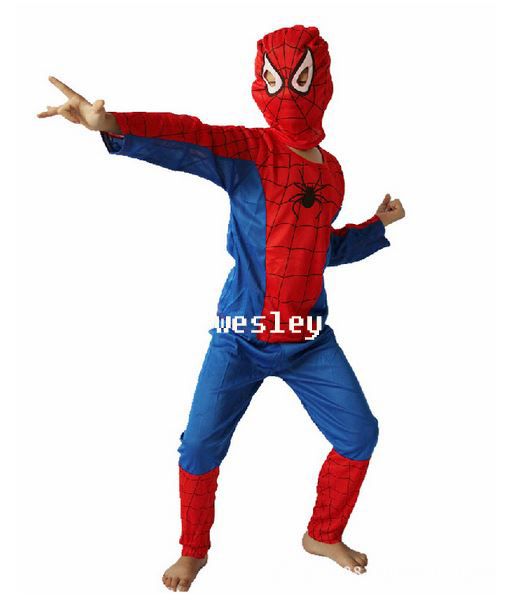 Wholesale Halloween Costume Party Spiderman Clothing Child Kids Spider