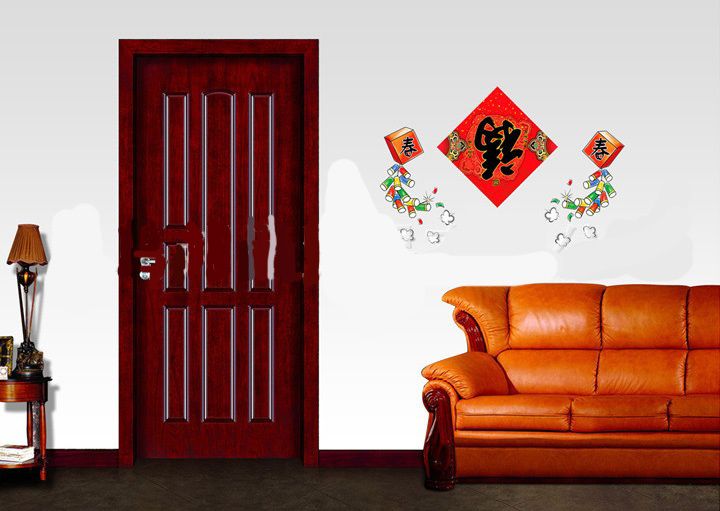 chinese new year red reversed happiness spring festival decal vinyl