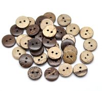 Ny Gratis frakt Hot Sale 200PCS Brown Coconut Shell 2 Hål Sewing Buttons Scrapbooking 13mm (1/2 ") dia.