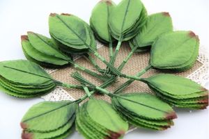200PCs Green Artificial Leaf Leaves Bouquet Garland Wreath Cap Decoration Craft