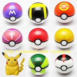 master ball UK - 1x Cosplay New Pokeball Master Great GS Ball Playset action figures Pop-up Plastic Pokel Ball Game Toy for kid + Free Monster Pikachu