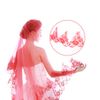 Wedding Accessories Sex Fashion Lace Flower Edge Bridal Veils Handmade Red Long Veil Matching Wedding Dress4944522