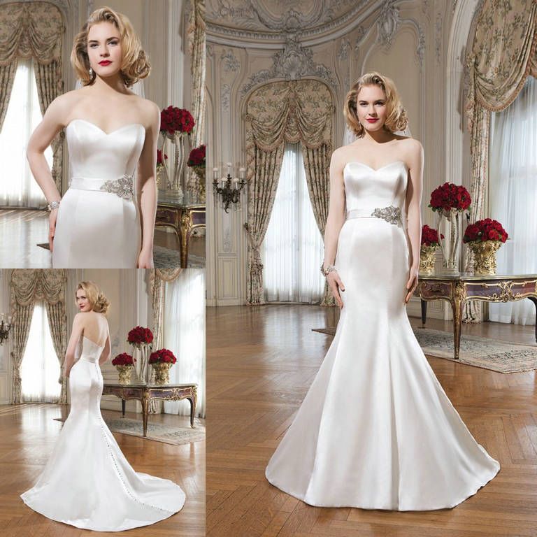 plain satin mermaid wedding dress
