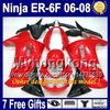 7gifts Für KAWASAKI ER-6F 2006 2007 2008 650R ALLE Schwarz Anpassen Y588 A650 650 ER 6F ER6F 06-08 06 07 08 glänzend schwarz Verkleidung