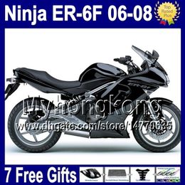 7gifts KAWASAKI er6f 2006 2007 2008 650R TÜM Siyah özelleştirme Y588 A650 650 ER 6F er6f 6-8 Haziran 07 08 Parlak siyah kaporta için