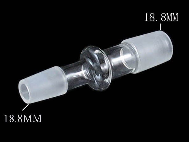 

male 18.8mm to male 18.8mm glass adapter straight